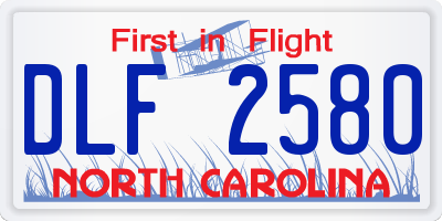 NC license plate DLF2580