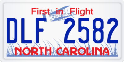 NC license plate DLF2582