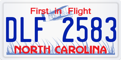 NC license plate DLF2583