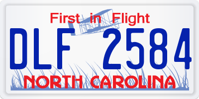 NC license plate DLF2584