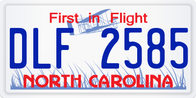 NC license plate DLF2585