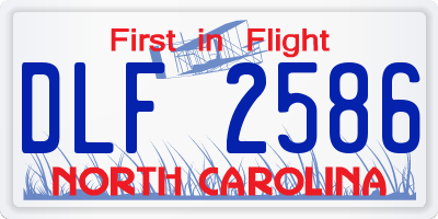 NC license plate DLF2586