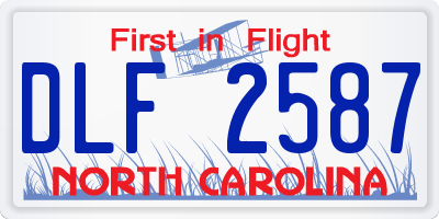NC license plate DLF2587