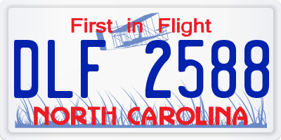 NC license plate DLF2588
