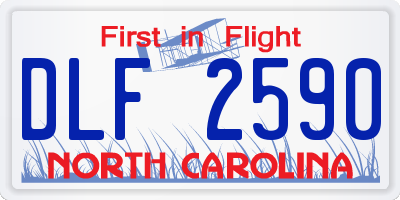 NC license plate DLF2590