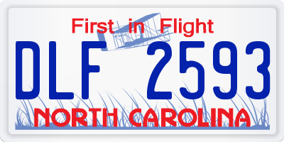 NC license plate DLF2593