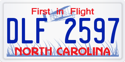 NC license plate DLF2597