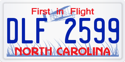 NC license plate DLF2599
