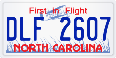 NC license plate DLF2607