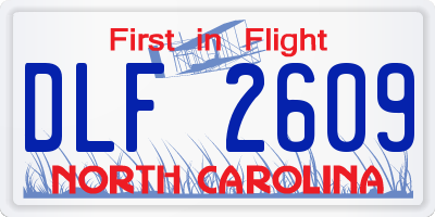 NC license plate DLF2609