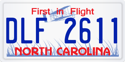 NC license plate DLF2611
