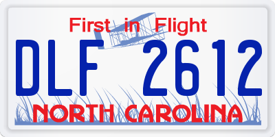 NC license plate DLF2612