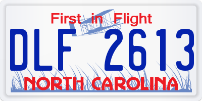 NC license plate DLF2613