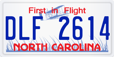 NC license plate DLF2614