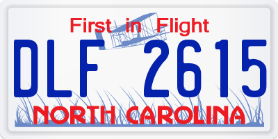 NC license plate DLF2615