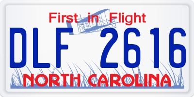 NC license plate DLF2616