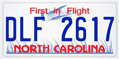 NC license plate DLF2617