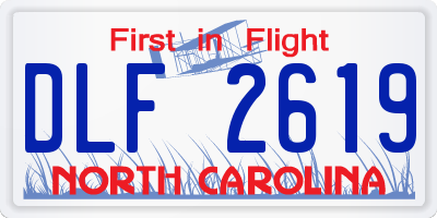 NC license plate DLF2619