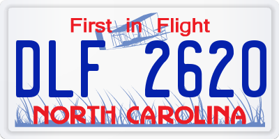 NC license plate DLF2620