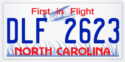 NC license plate DLF2623