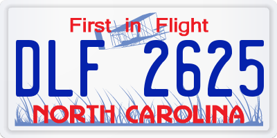 NC license plate DLF2625