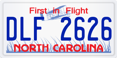 NC license plate DLF2626