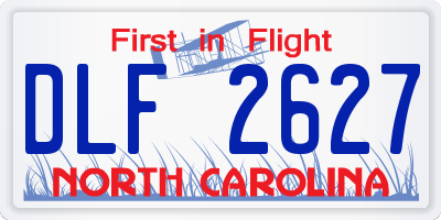 NC license plate DLF2627