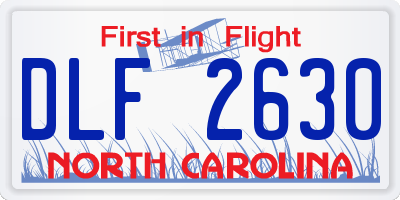 NC license plate DLF2630