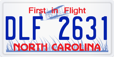 NC license plate DLF2631