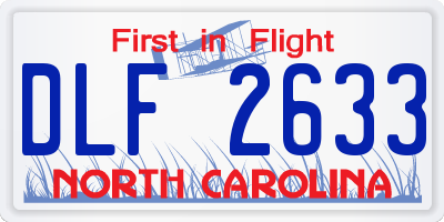 NC license plate DLF2633