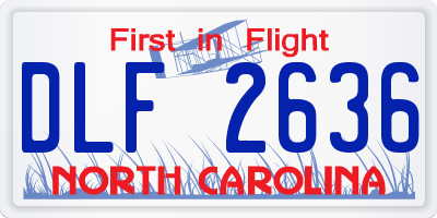 NC license plate DLF2636