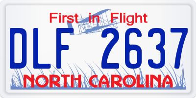 NC license plate DLF2637