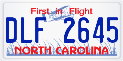 NC license plate DLF2645