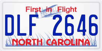 NC license plate DLF2646