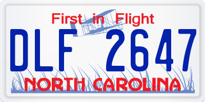 NC license plate DLF2647