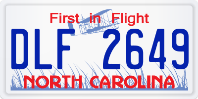 NC license plate DLF2649