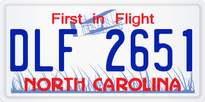 NC license plate DLF2651