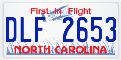 NC license plate DLF2653