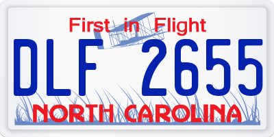 NC license plate DLF2655