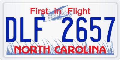 NC license plate DLF2657