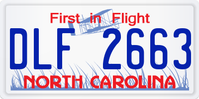 NC license plate DLF2663