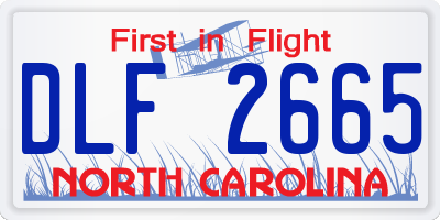 NC license plate DLF2665