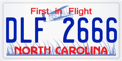 NC license plate DLF2666