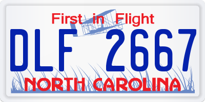 NC license plate DLF2667