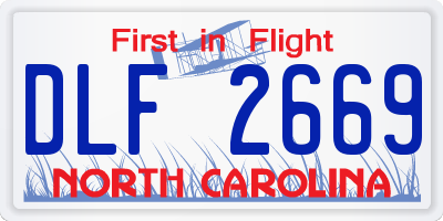 NC license plate DLF2669