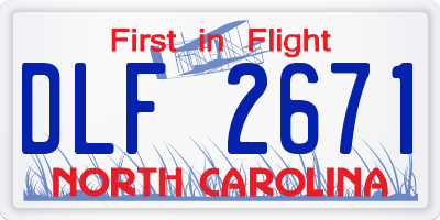 NC license plate DLF2671
