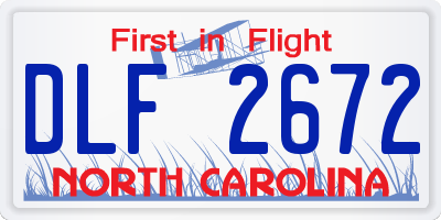 NC license plate DLF2672