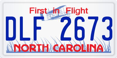 NC license plate DLF2673