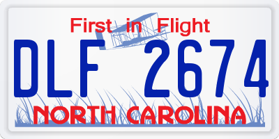NC license plate DLF2674
