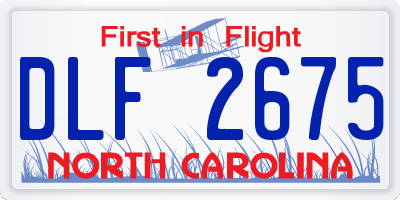 NC license plate DLF2675